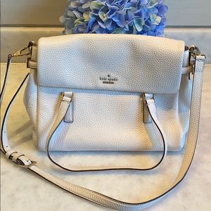 White Kate Spade Purse with removable strap